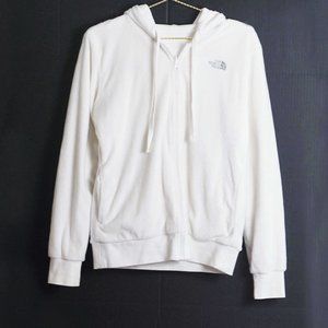 The North Face White Hooded Double Sided Zip Up Sweatshirt M